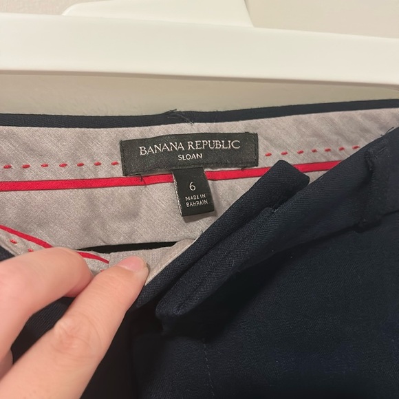 Banana Republic Sloan Navy Blue Dress Pants Work Career Office Size 6 - Picture 3 of 5